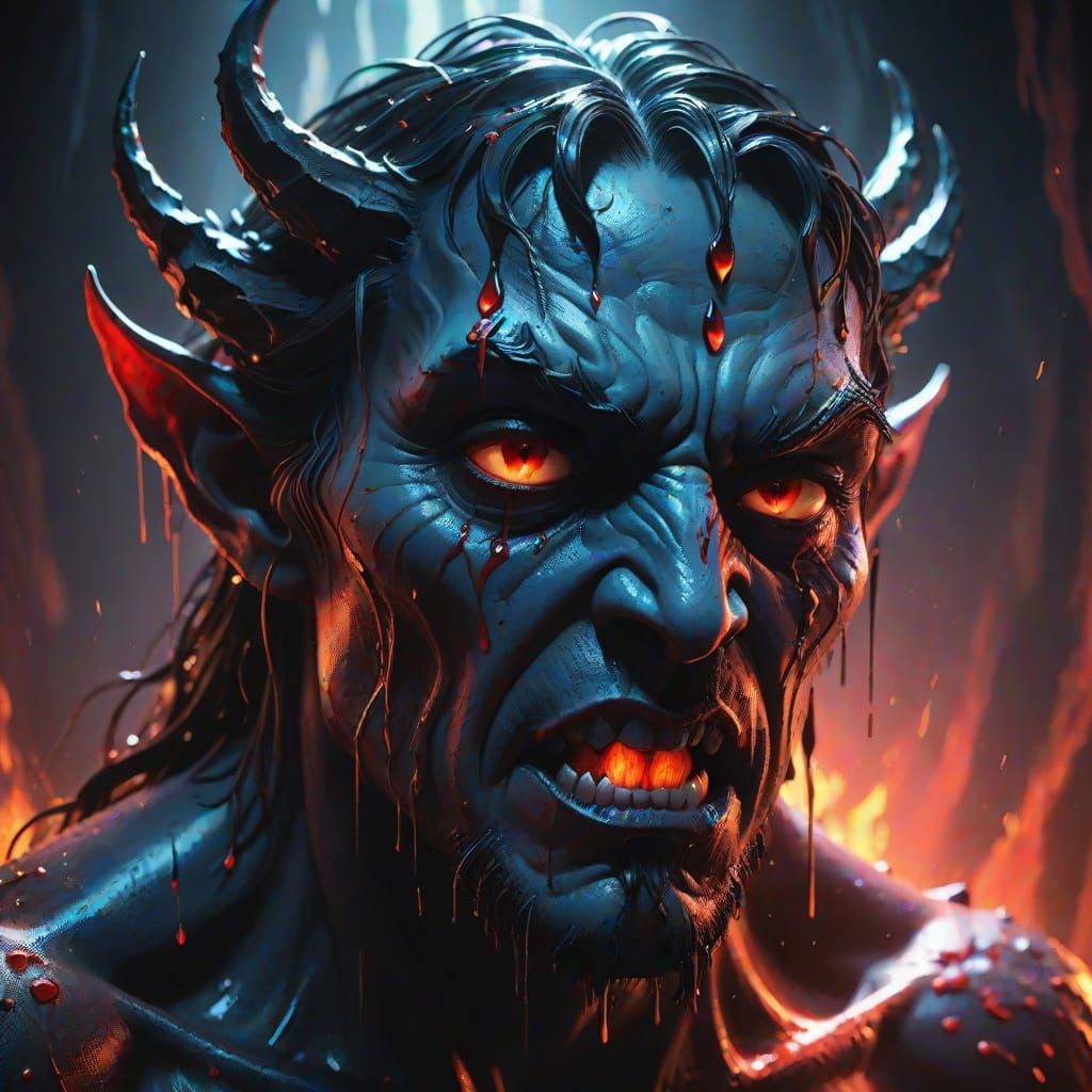 Weeping Demon Concept Art With Obsidian Tears