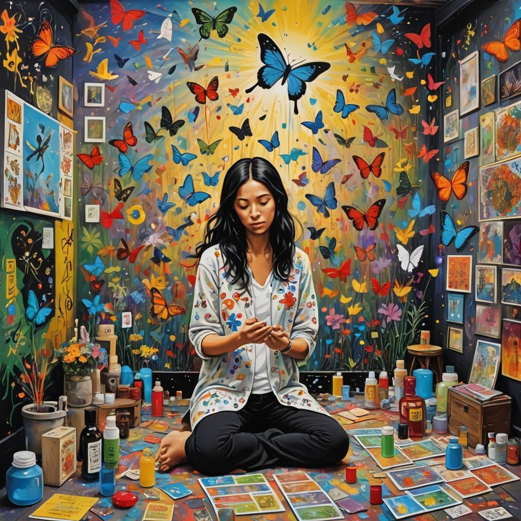 Reiki Session in Graffiti Art Style