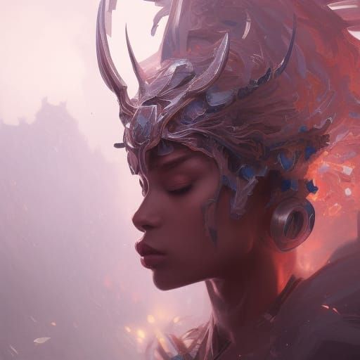 Detailed Chaos King Portrait in Digital Art Style