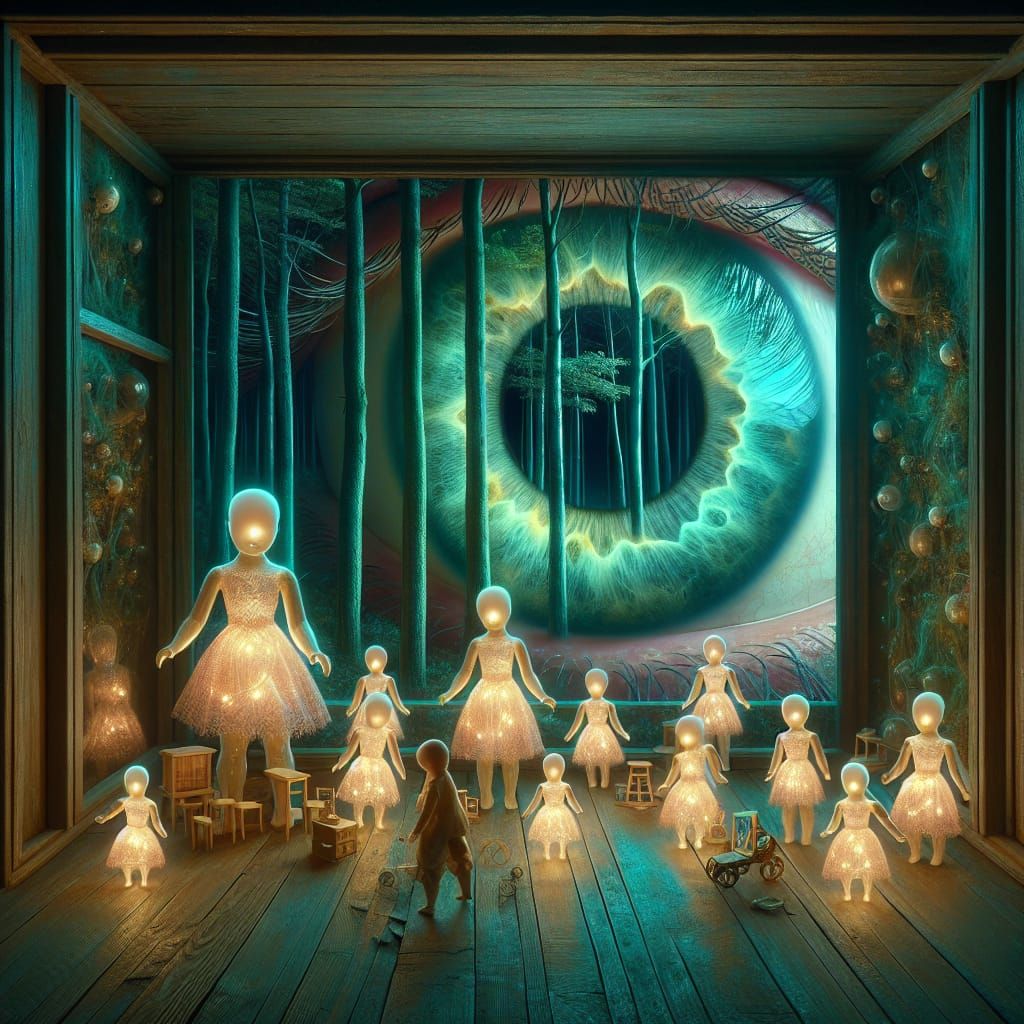 Ghost Dolls and Eyeball in Abandoned Dollhouse