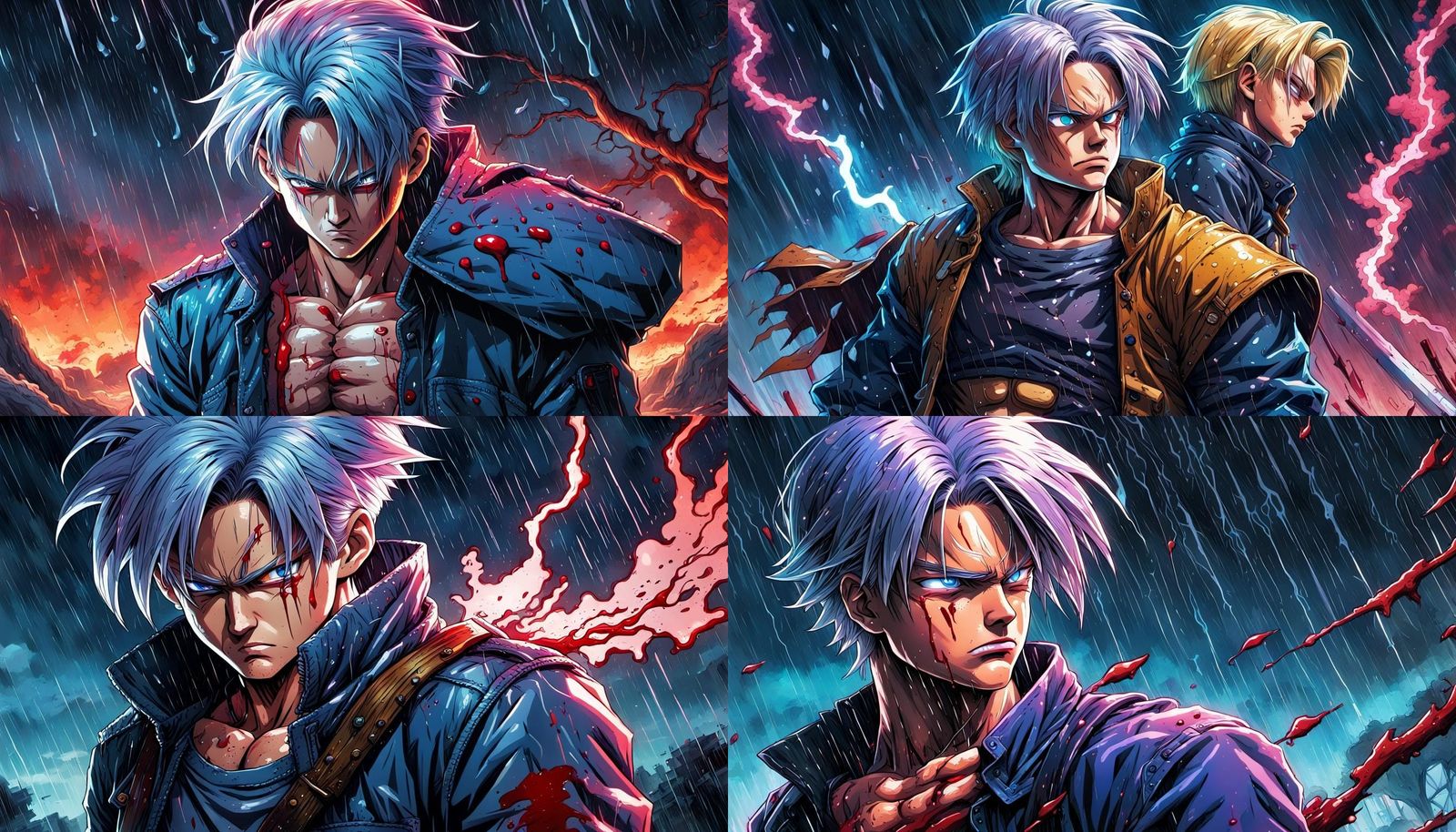 Neon Noir: Trunks in Anime-Inspired Comic Art