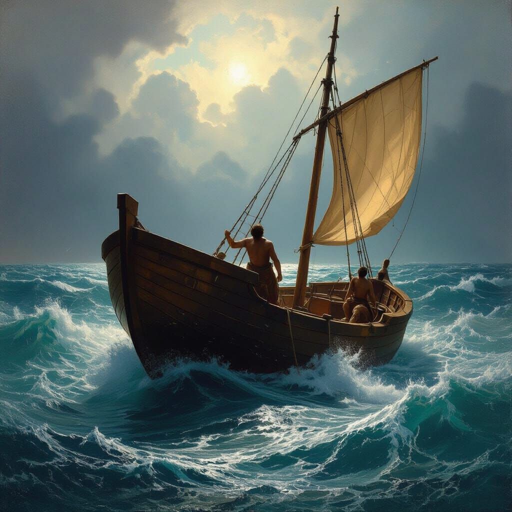 Emperor Marcus Aurelius Shipwrecked in Ancient Greek Storm