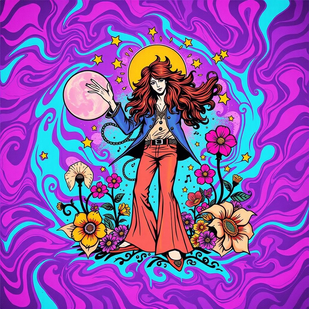 Psychedelic Album Cover Art in 1960s Style