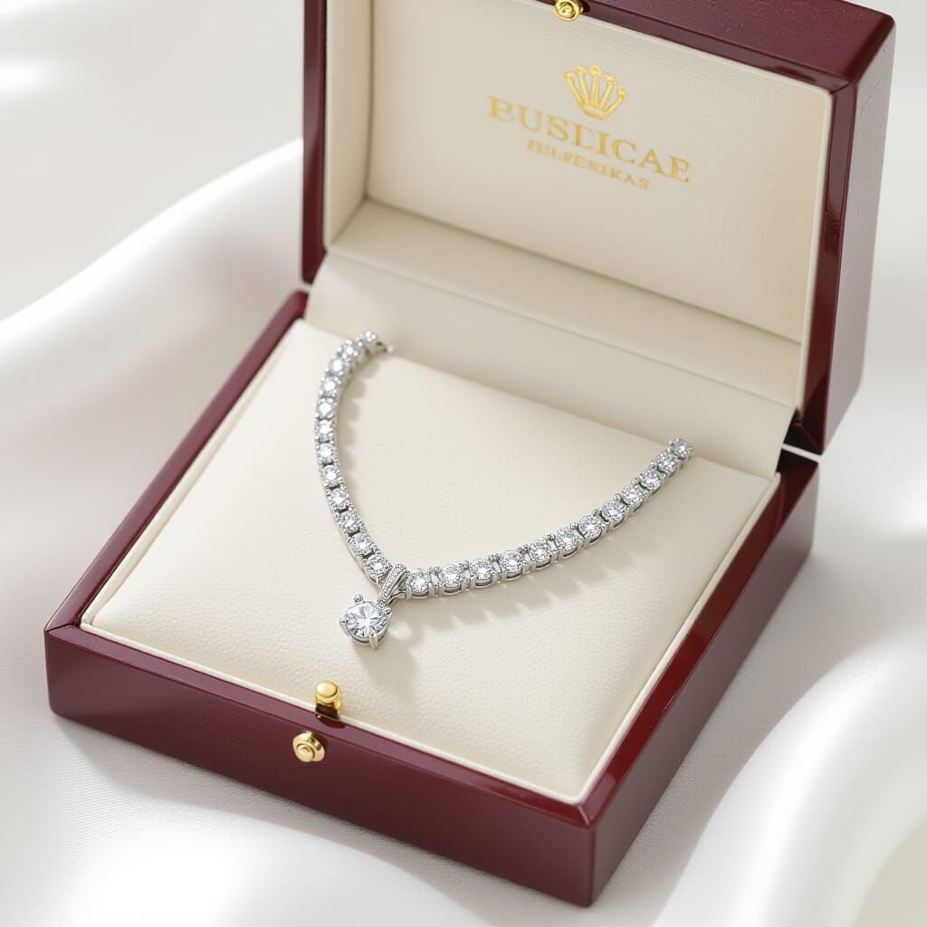 Diamond Tennis Necklace and Gemstone Box Set