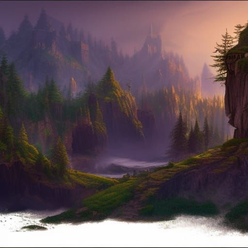 Fantastical Detailed Painting of Maine