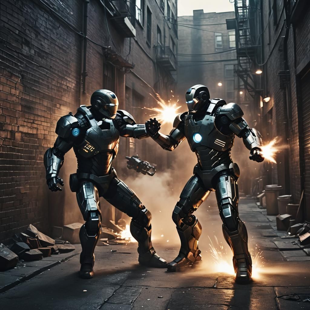 War Machine: Iron Man in Gritty Urban Setting