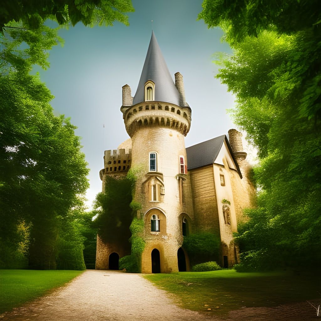 Majestic Medieval Castle Amidst Lush Forest