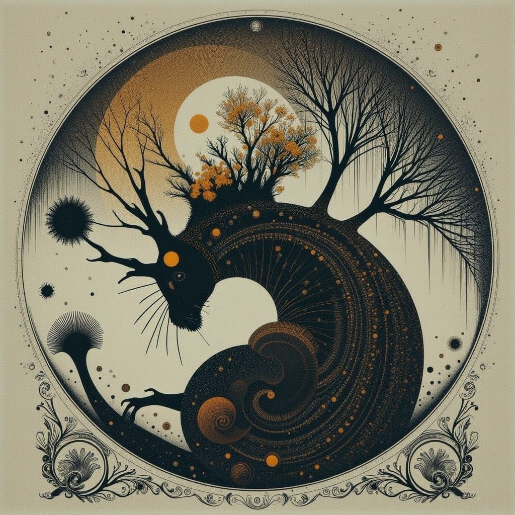 Abstract Design with Contrasting Colors