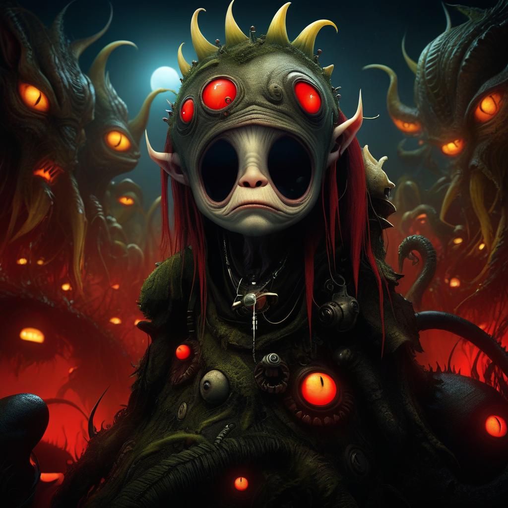 Albino Mechanical Oddity in Surreal Eerie Style