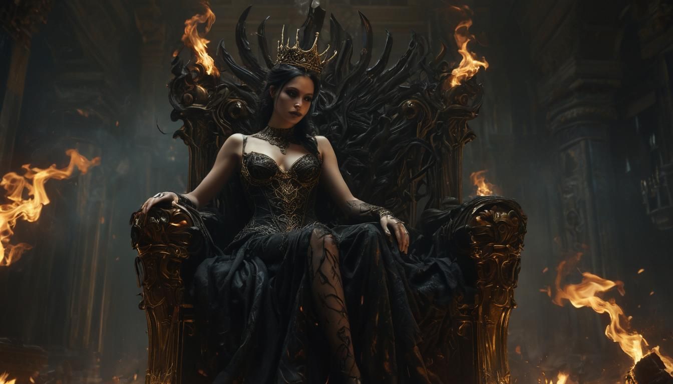 Lilith Enthroned: Dark Fantasy Concept Art