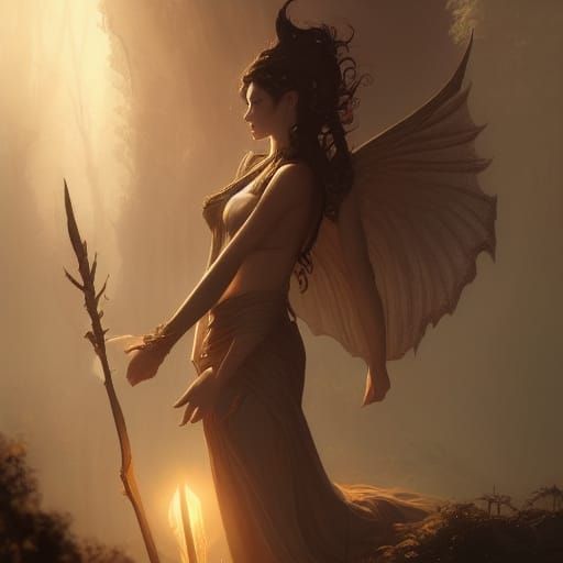 Elvish Goddess of Secrets in Dark Fantasy Art