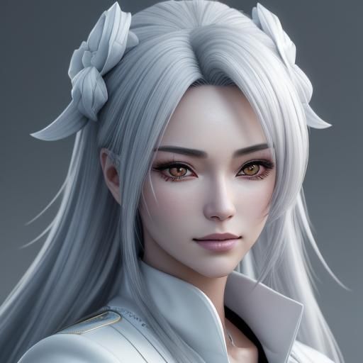 Anime Portrait of Woman in Doctor's Coat