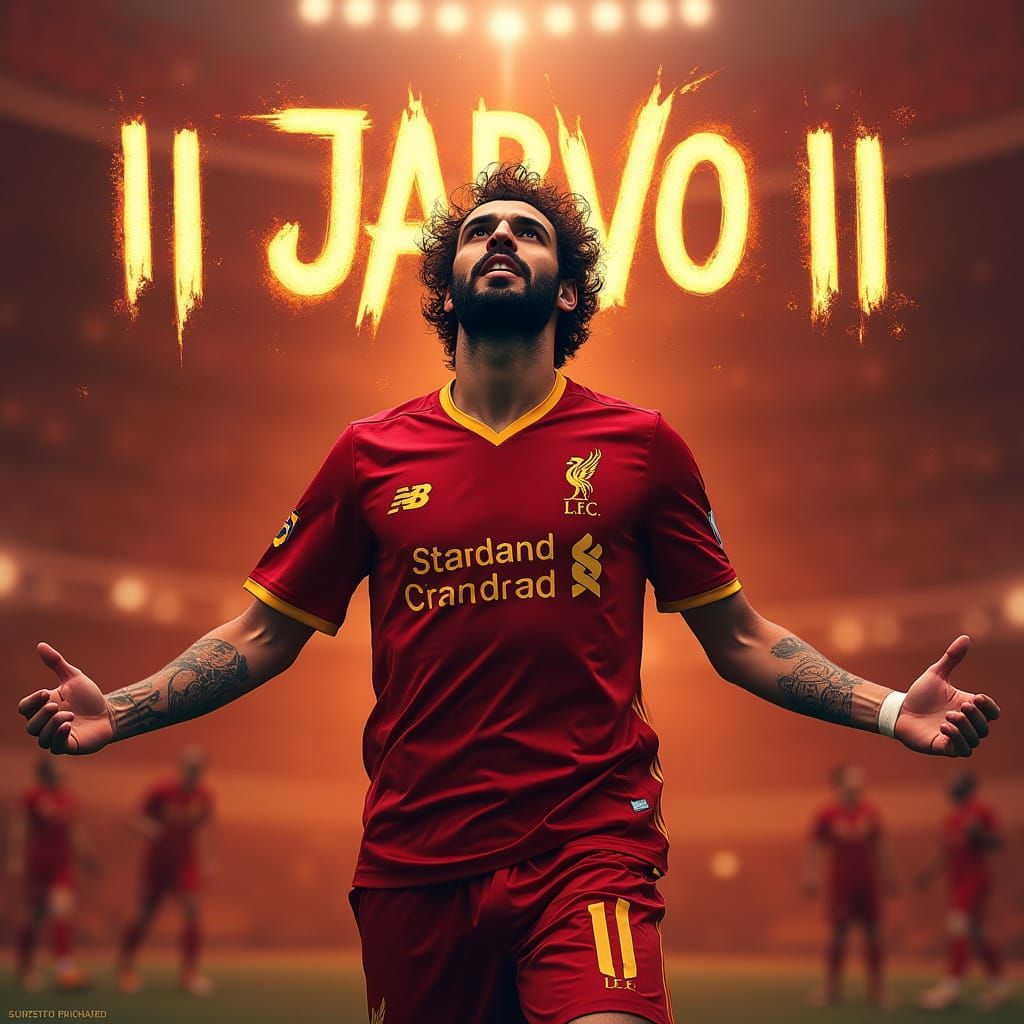 Mo Salah Liverpool Celebration in Fantasy Concept Art