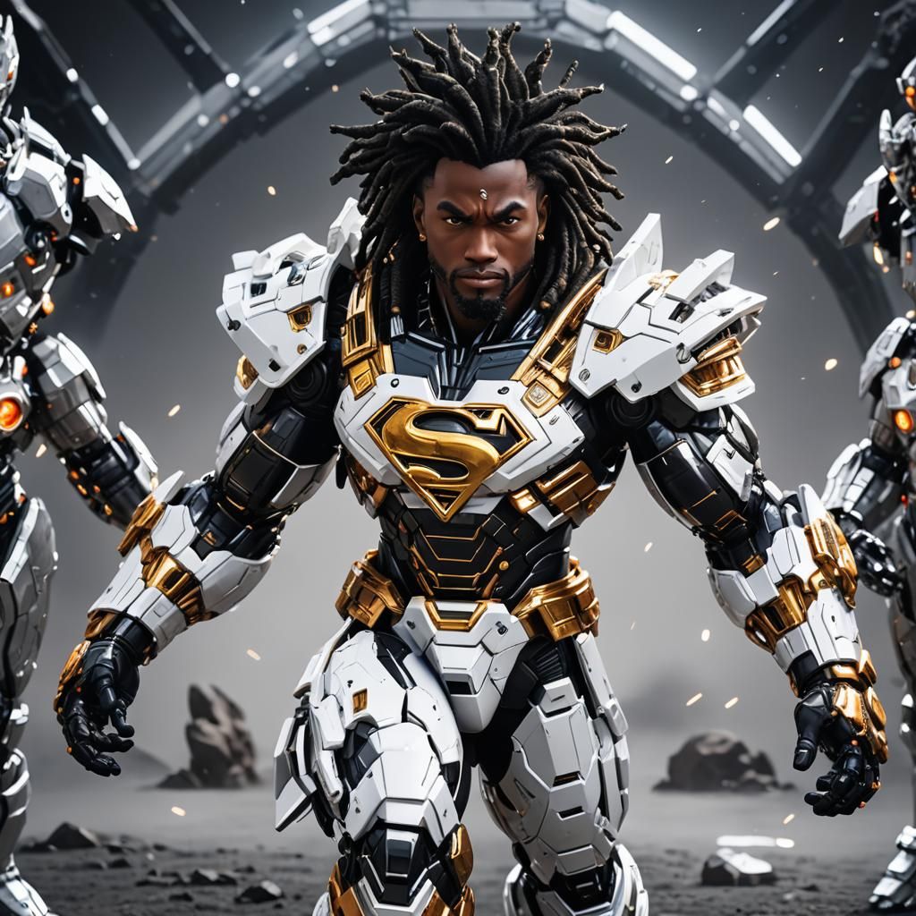 Cyborg Superman with Dwarf Star Armor in Sci-Fi Style