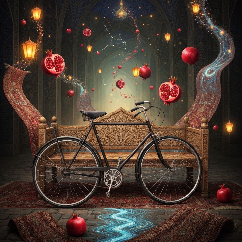 Surreal Iranian Bazaar with Vintage Bicycle