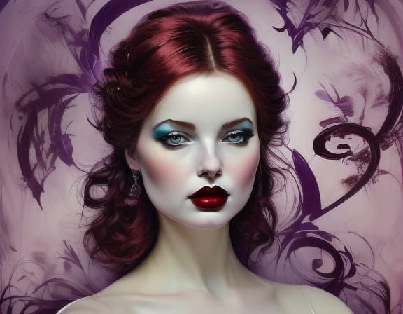 Elegant Vampiress in Moonlit Gothic Forest