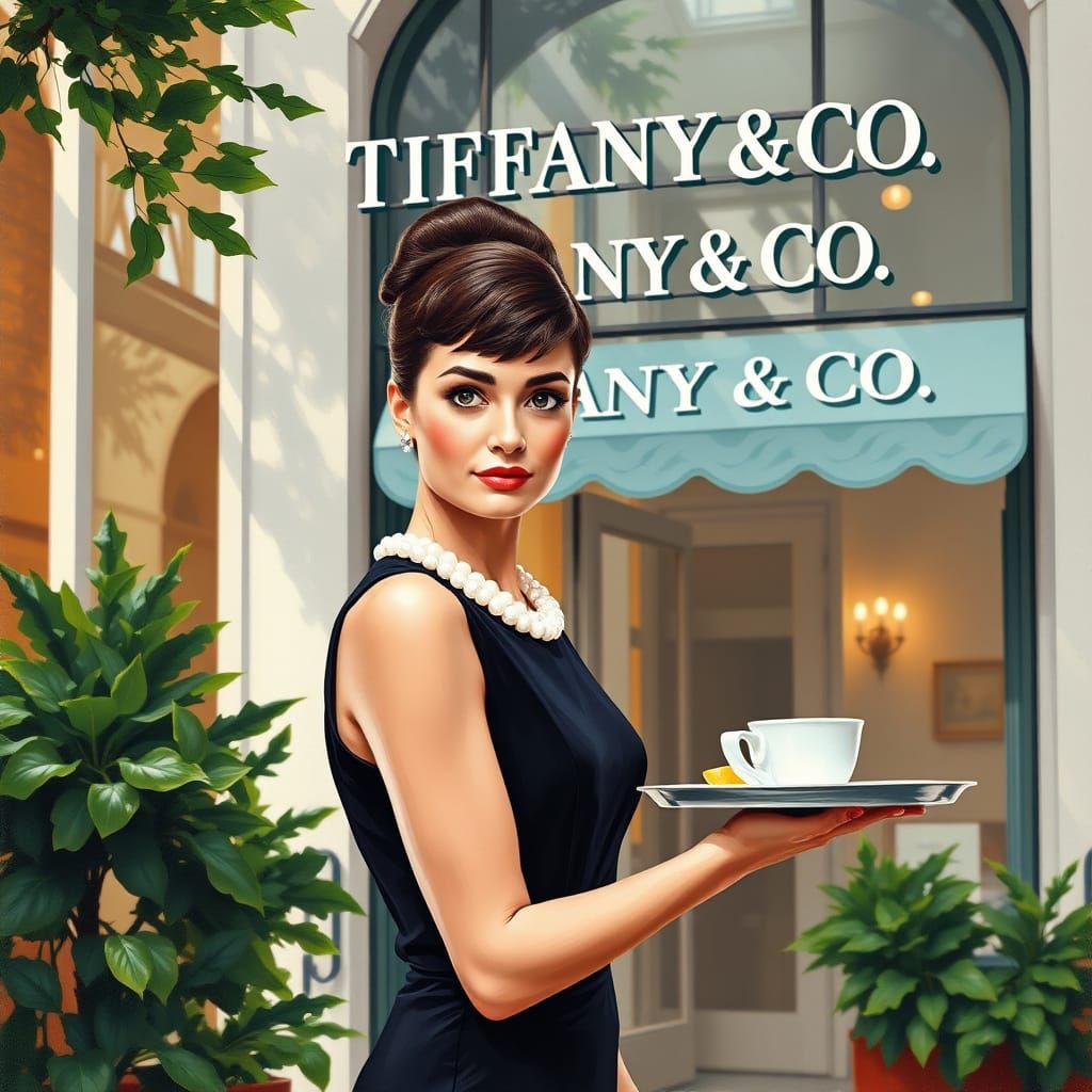 Elegant Audrey Hepburn in 1960s French New Wave Style