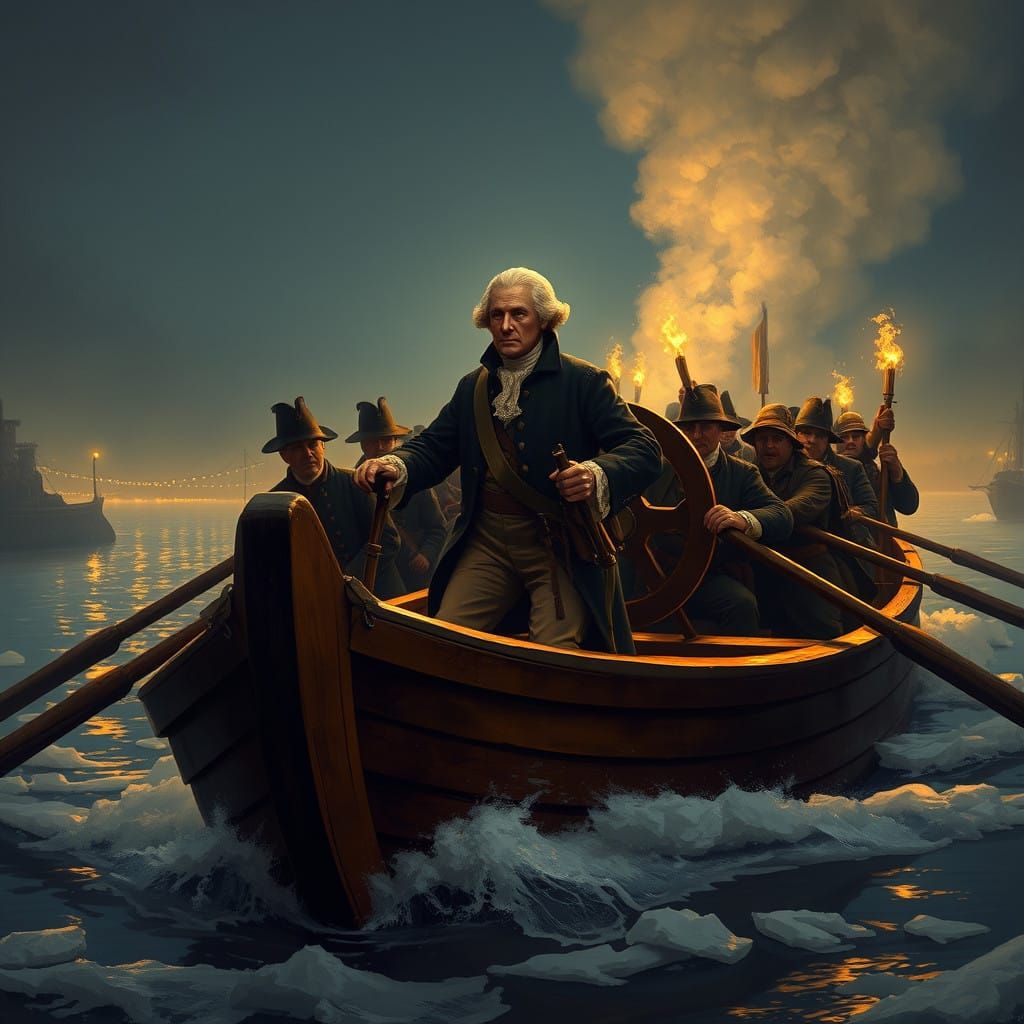 General Washington Leads the Charge Across the Delaware