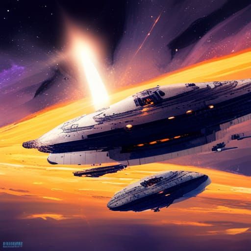 Expanse-Style Starships Battle Near Ross 128 b in Film Noir