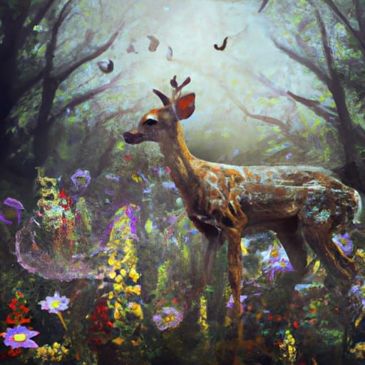 a yearling deer in Enchanted Forest