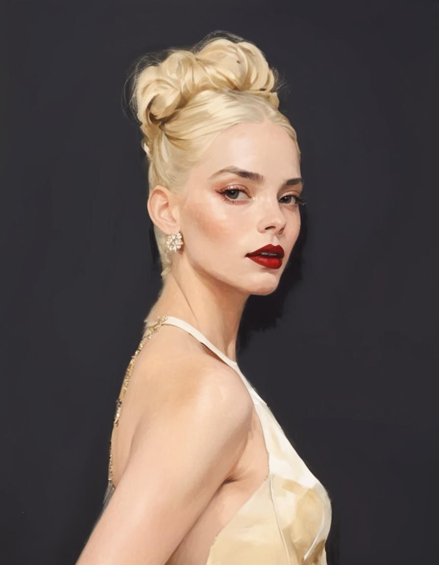 Portrait in Oils with Gold Frame