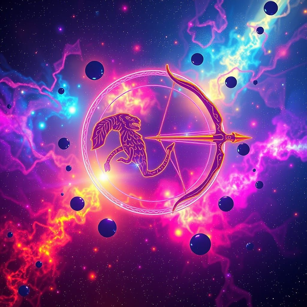 Sagittarius Sign Shines Bright Amidst a Kaleidoscopic Galaxy...