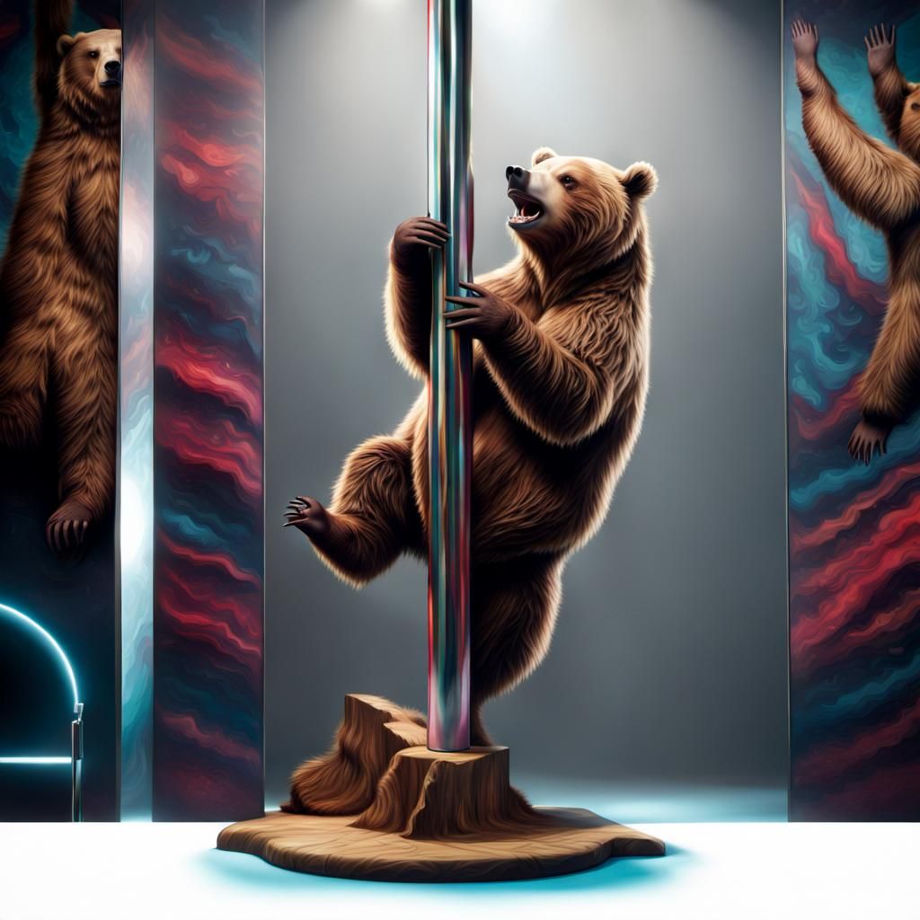 Bare Bear dancing in a club