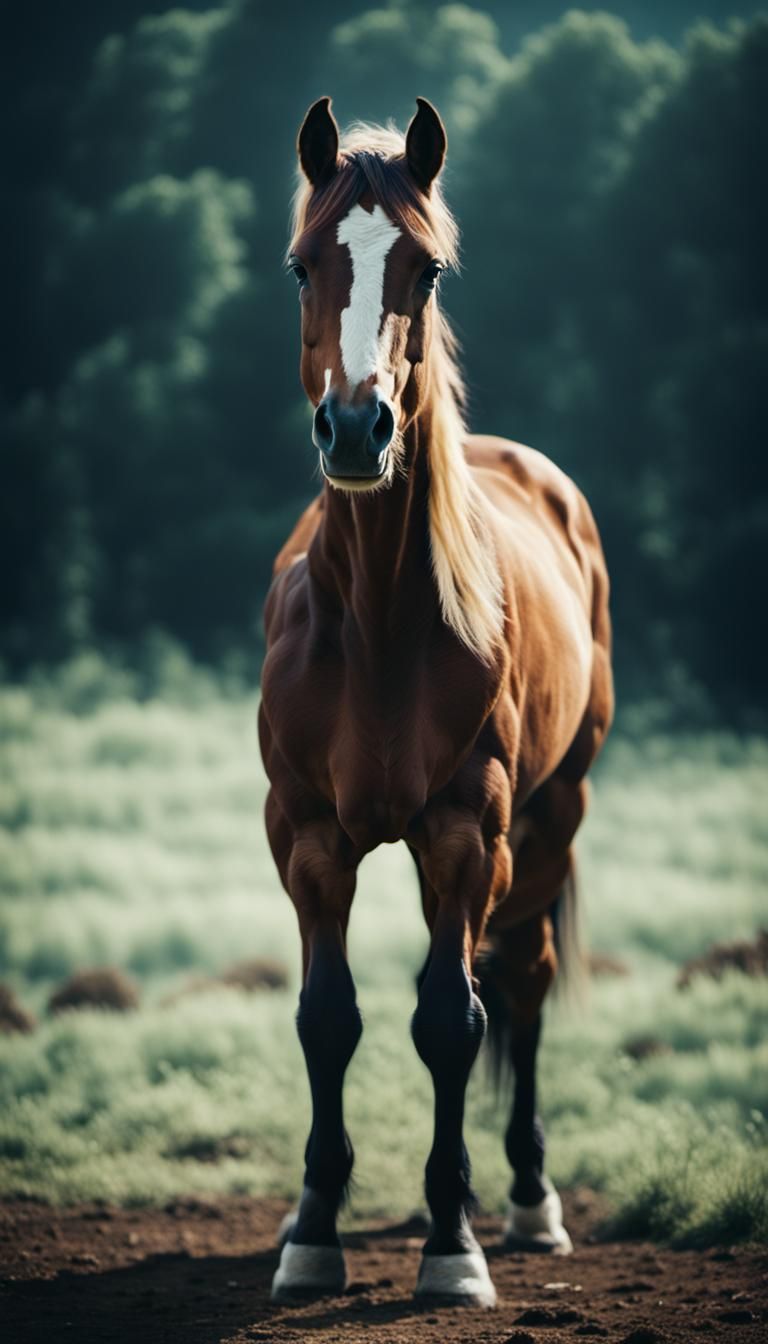 Cinematic Baby Horse Film Still