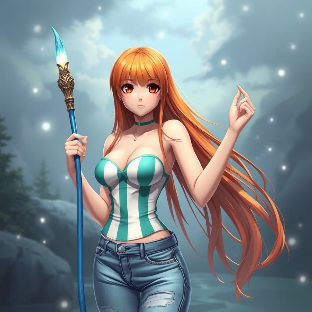 Surreal Anime Goddess with Hyperdetailed Misty Fantasy Surro...