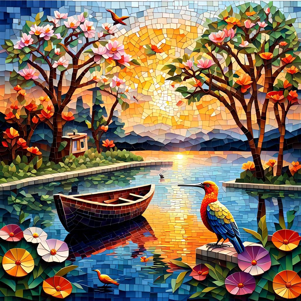 Mosaic Style Lake
