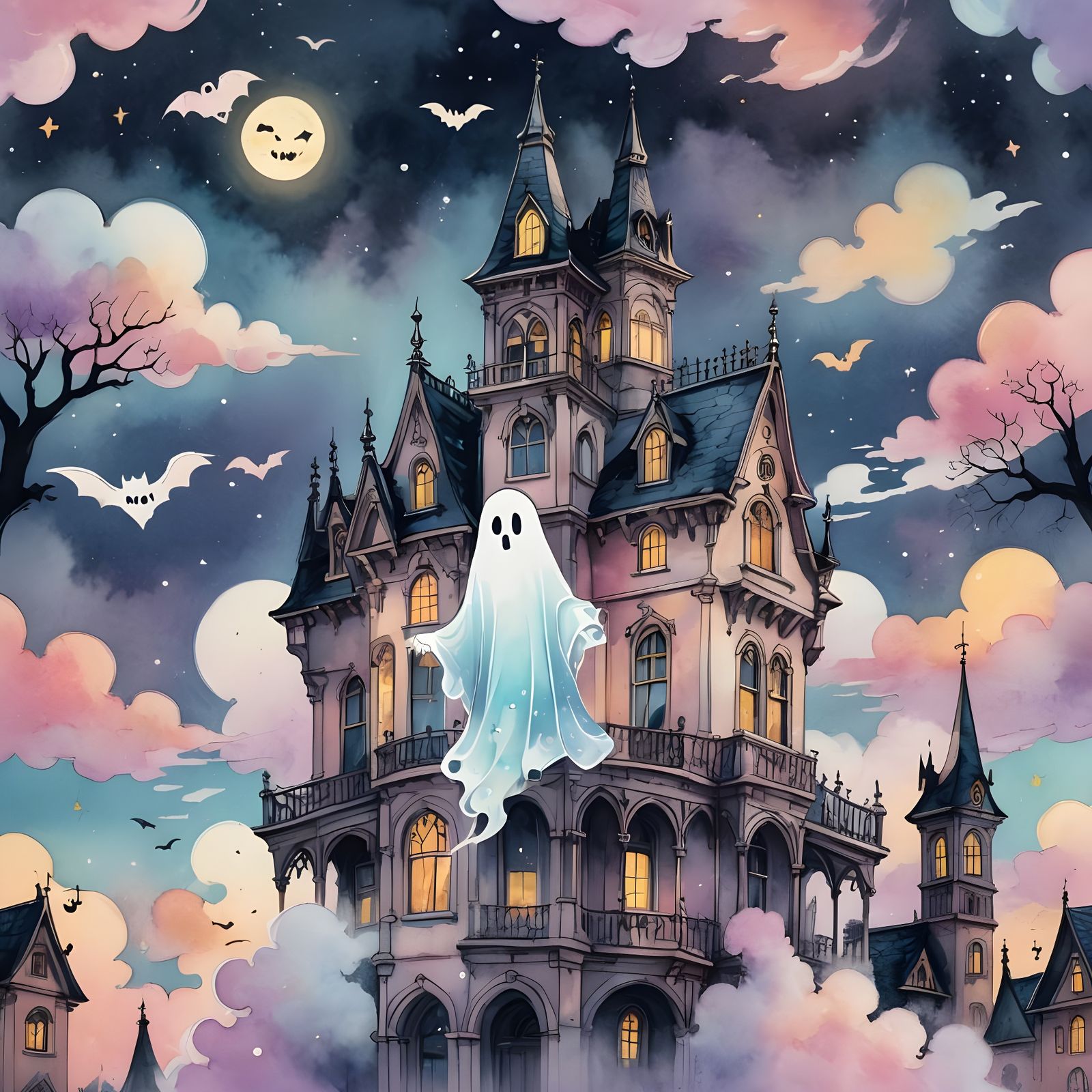 Halloween cute preppy ghost