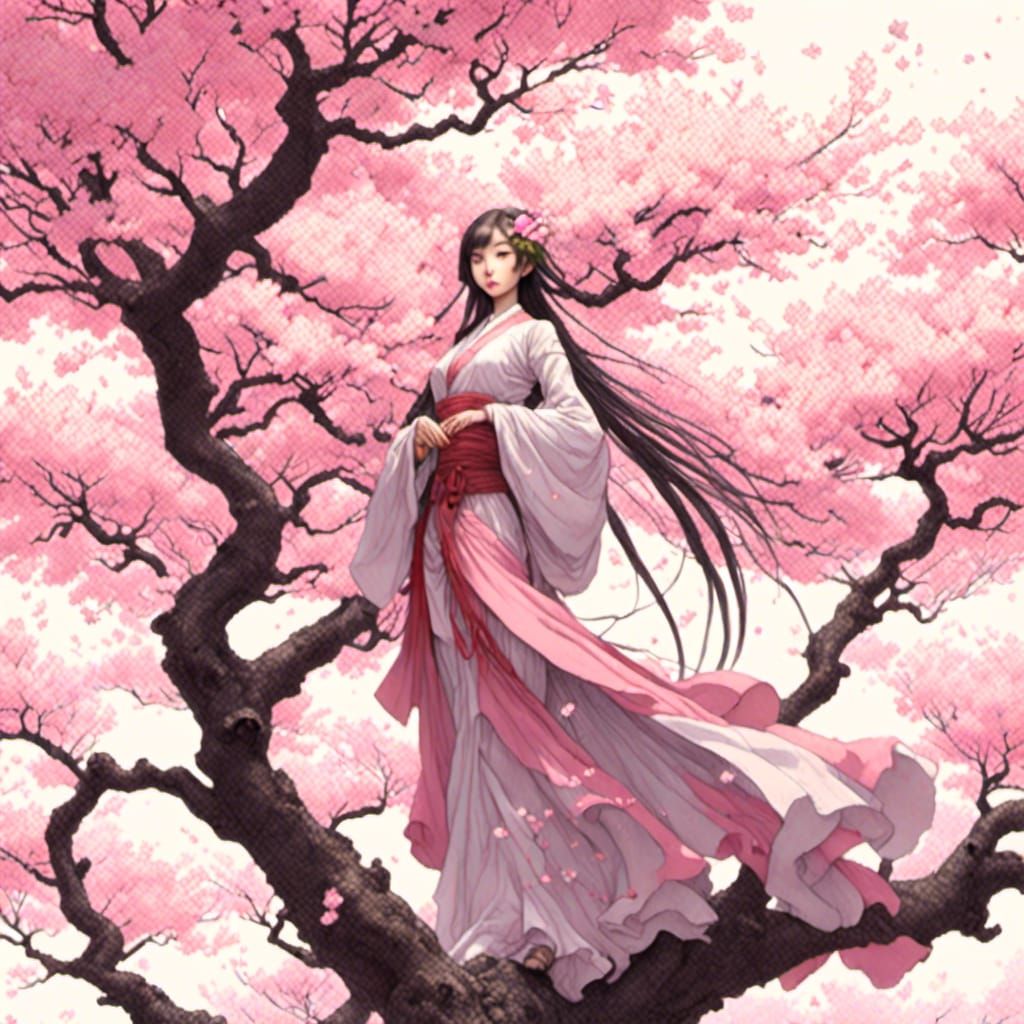 Delicate Sakura Blossom in Minimalist Style