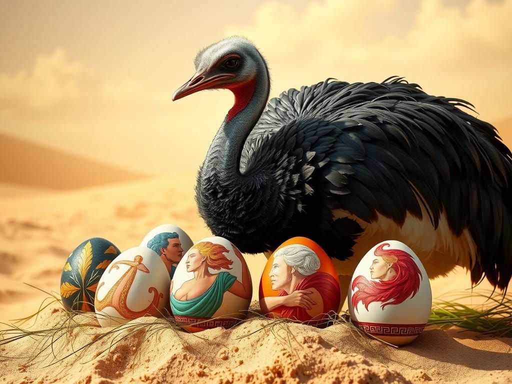 Ancient Greek Ostrich Goddess of Mythical Eggs