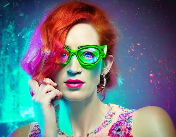 Cyberpunk Girl Portrait with Bioluminescent Tattoos in 8K