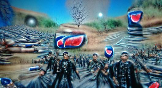 Pepsi Army War Scene in Hyperrealism