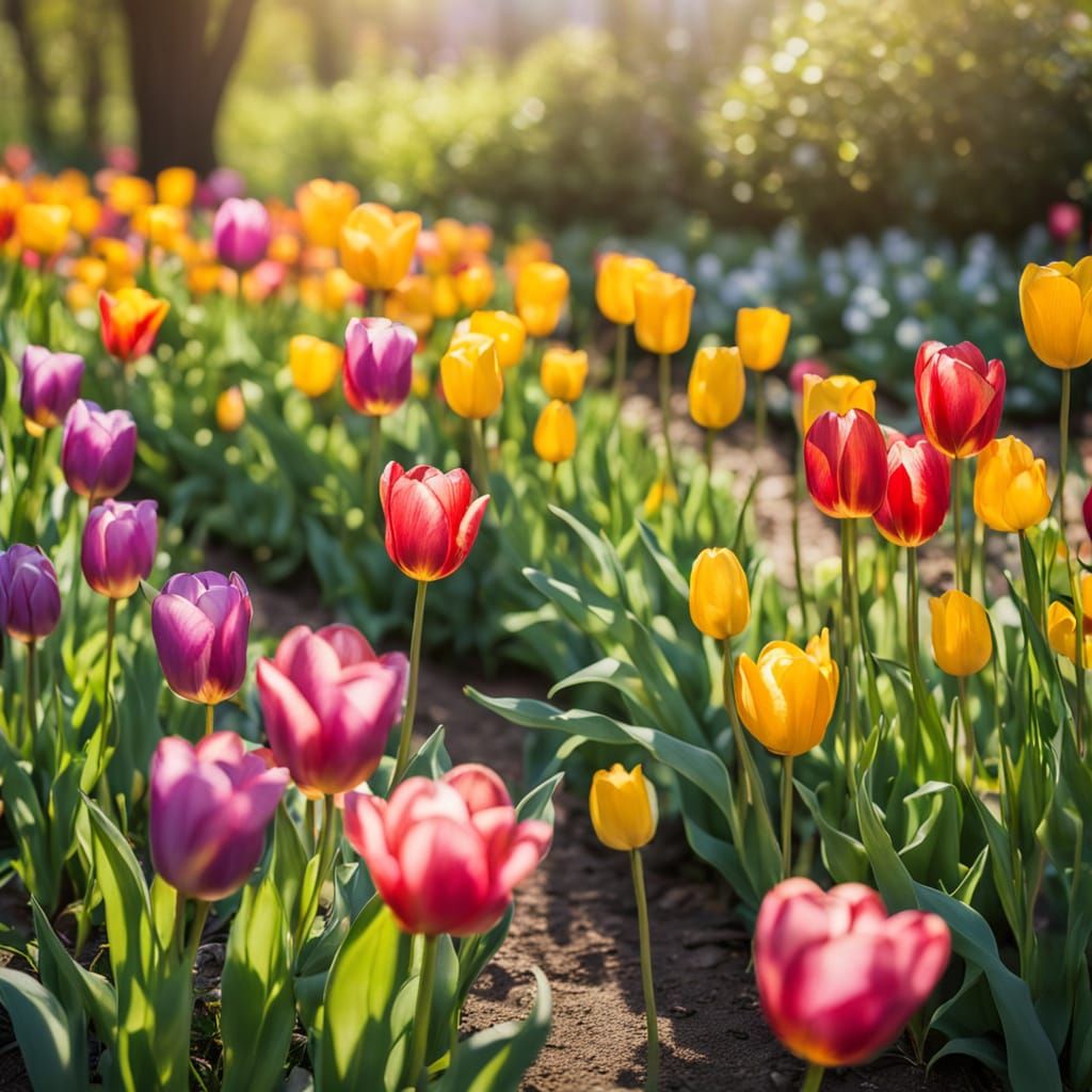 Spring Landscape in Vibrant Impressionist Style