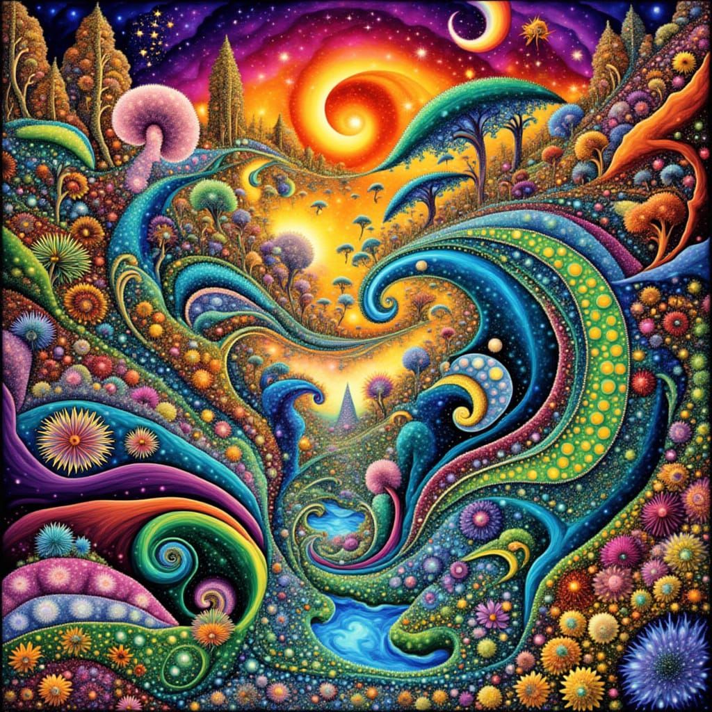 Floral Sound Waves in the Style of Klimt