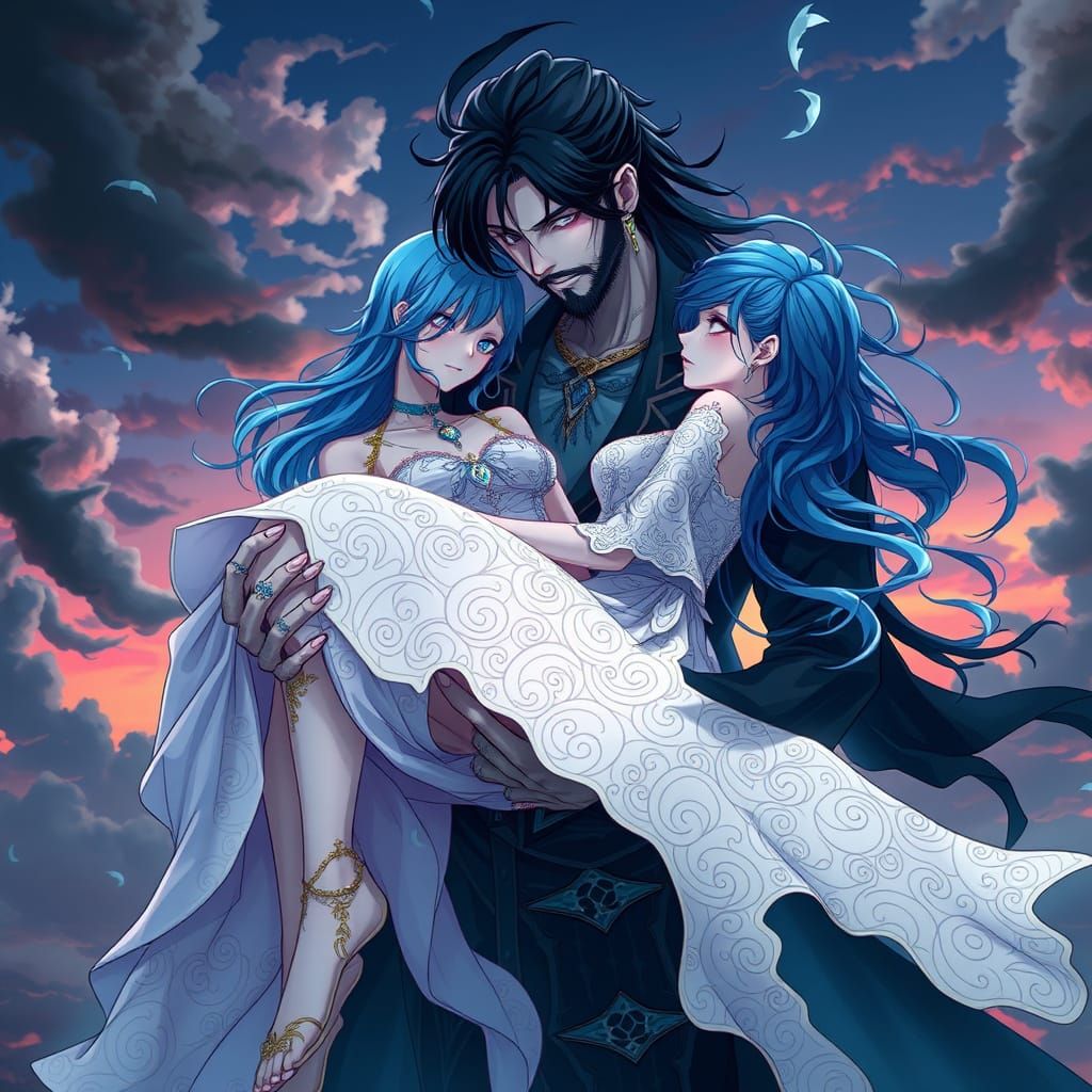 Trafalgar Law and the Enigmatic Blue-Haired Girl