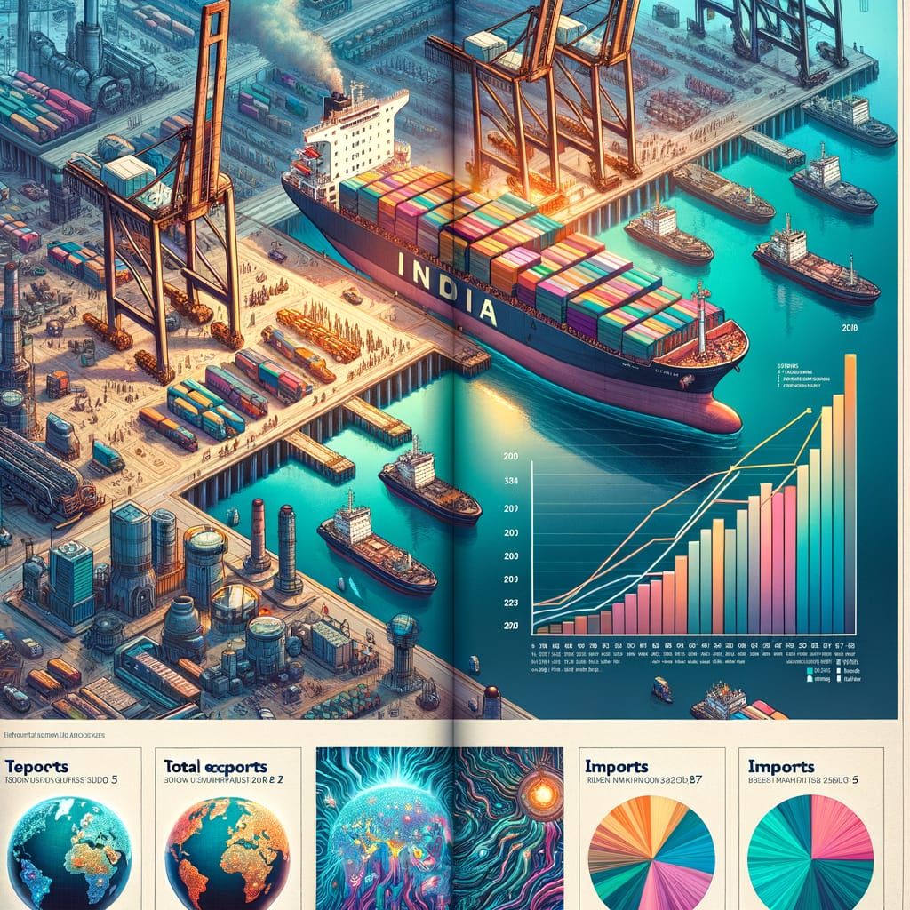 Futuristic Global Trade Scene in Deep Colors