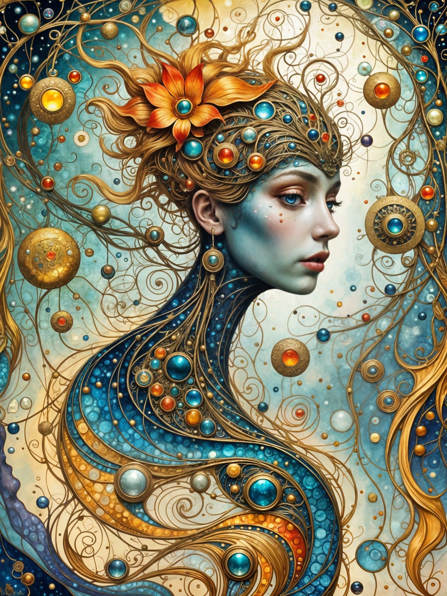 Dreamlike Portrait of a Woman in Abstract Beauty