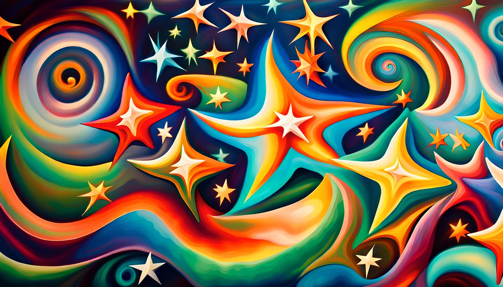 Iridescent Star Cluster Formation in Impasto Style