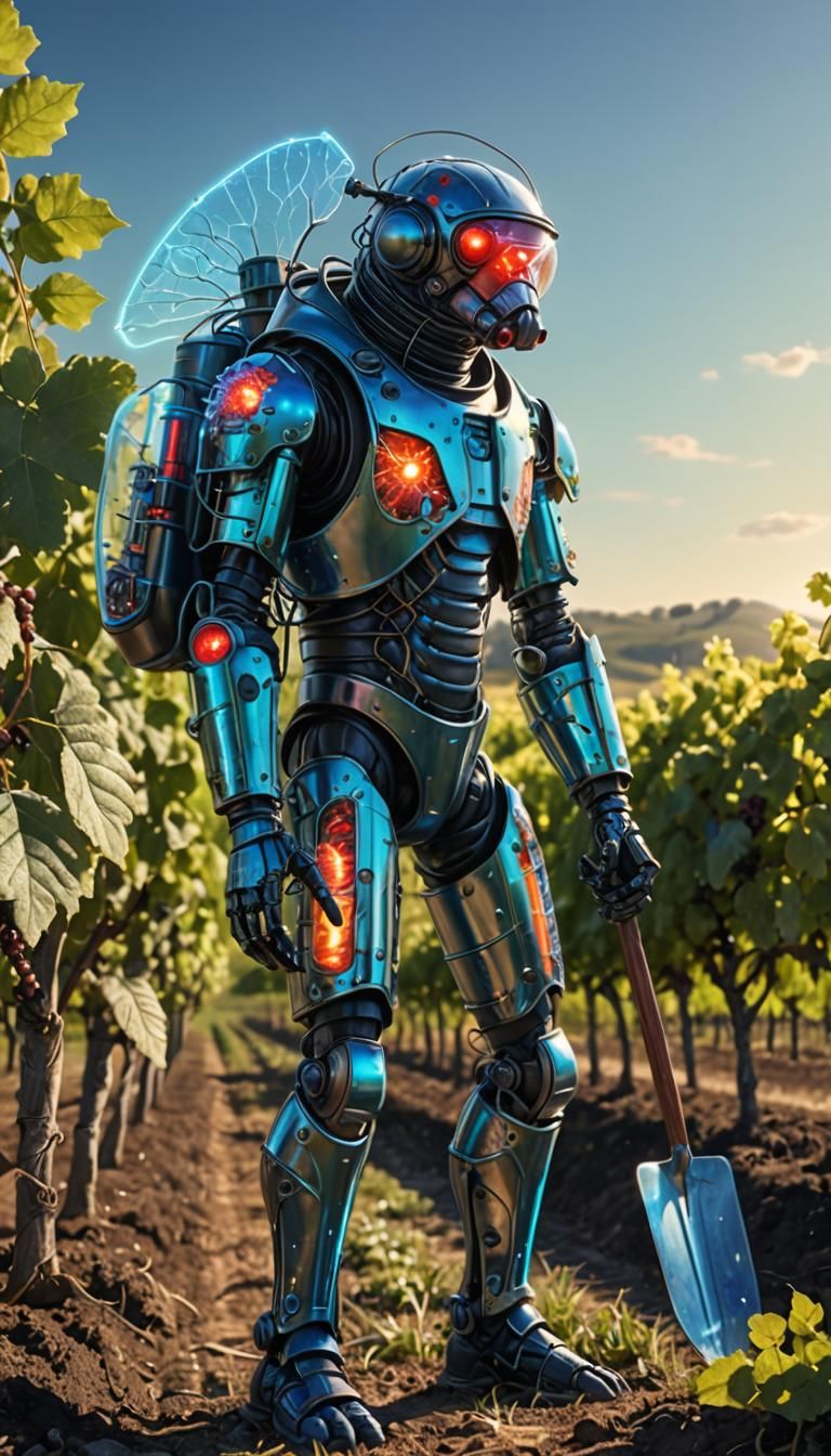 Futuristic Insect Farmer in Hyper-Realistic Digital Art