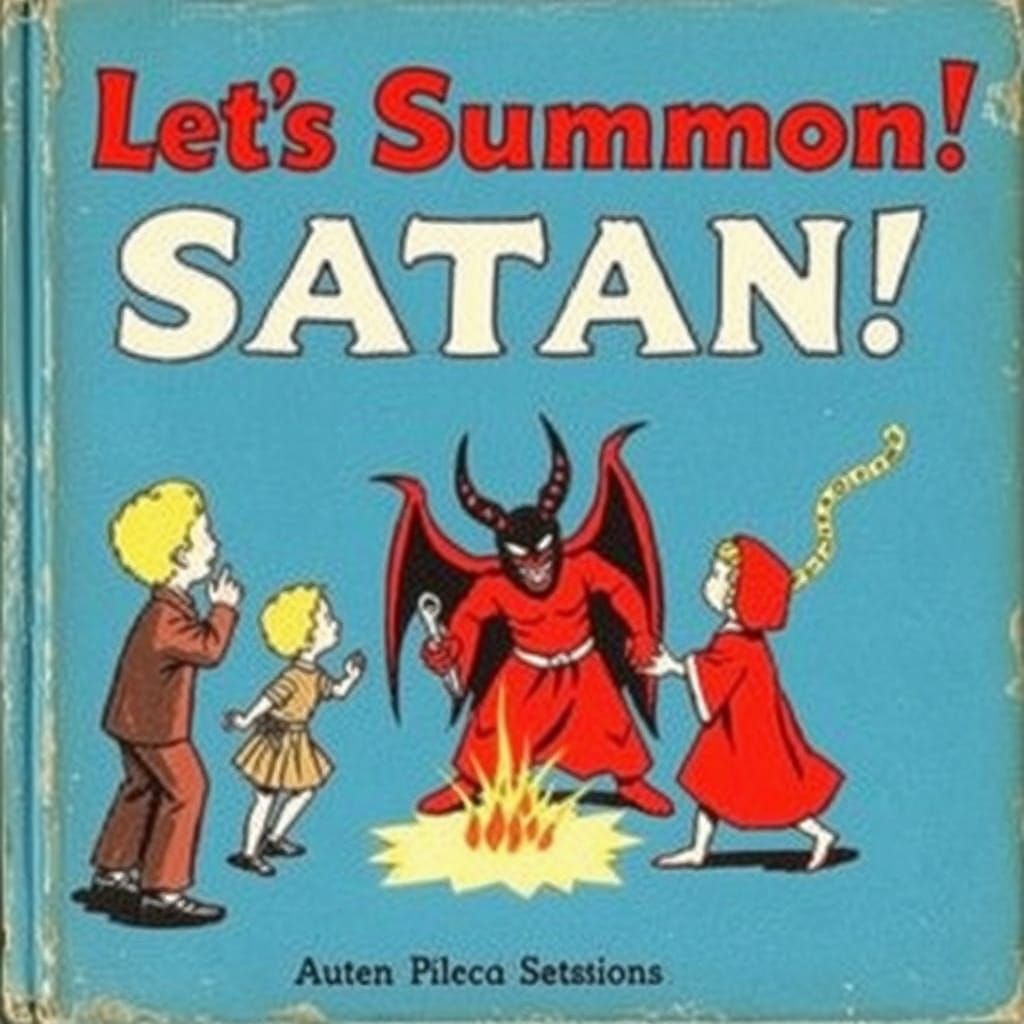 Vintage Children's Book Cover: Let's Summon Satan!