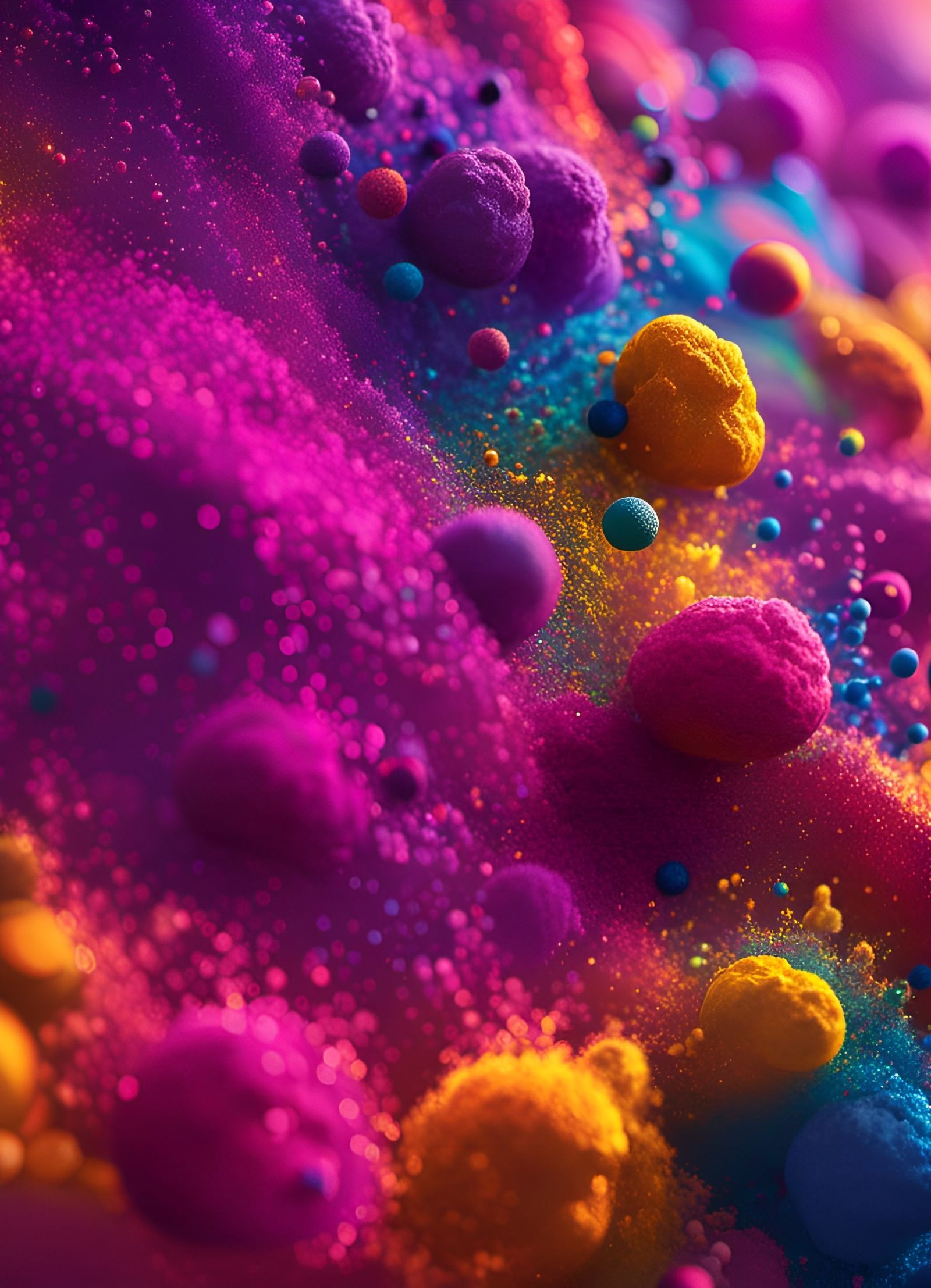 Holi colour pigments close-up