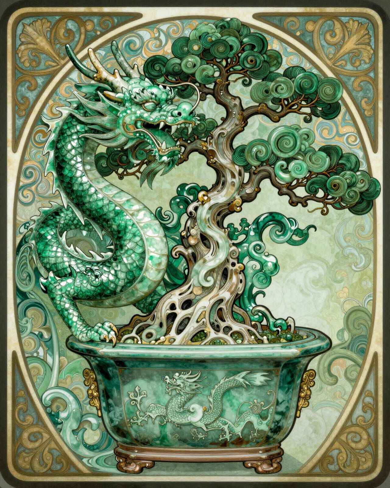 A classic Chinese Jade Dragon