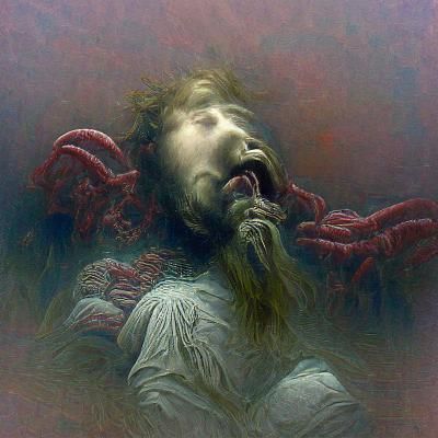 Nightmare of Flesh and Madness: A Dark Engraving