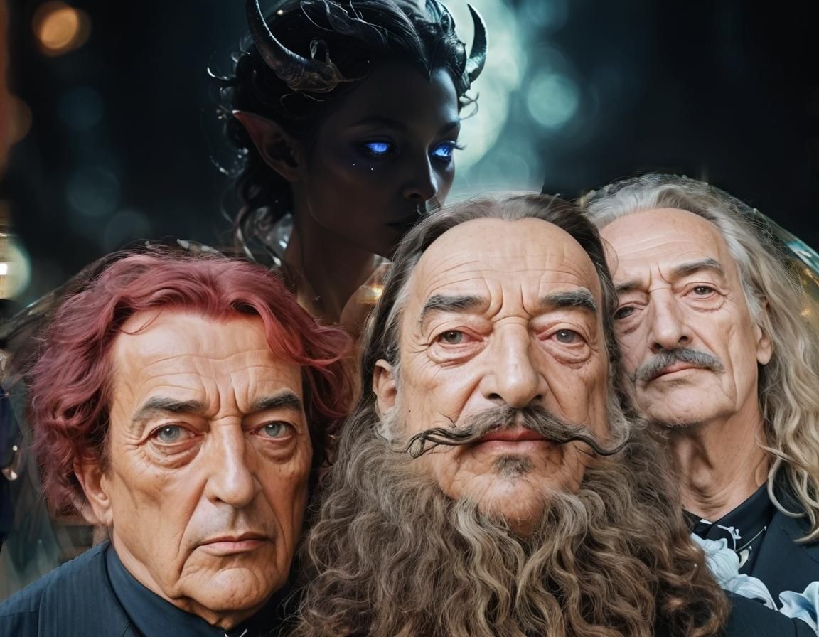 Ethereal Demon at Edge of Abyss in Surreal Style