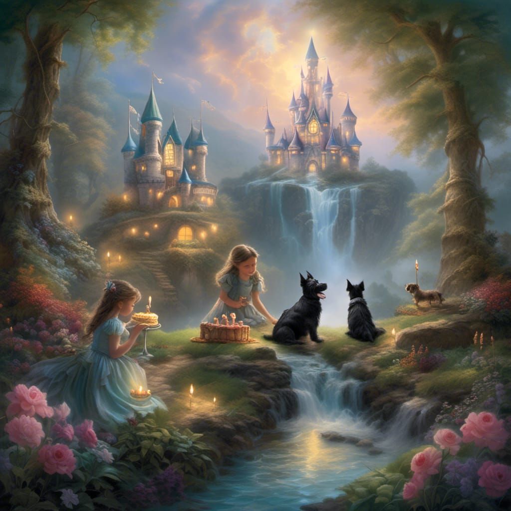 Fairy Birthday Cake with Princesses and Scottie Dog