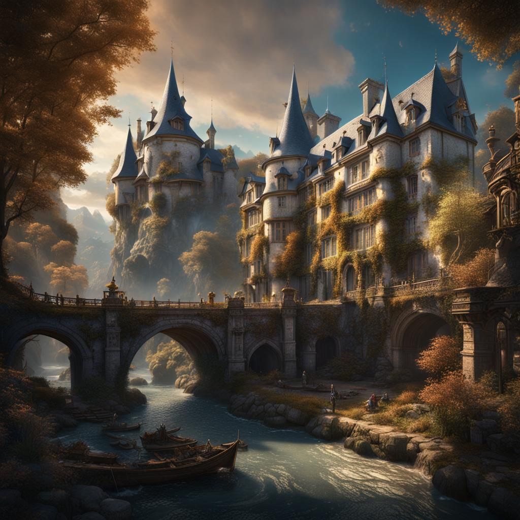 Fantastical Detailed Matte Painting of France