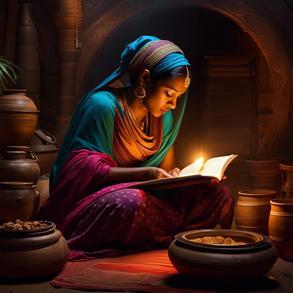 Indian Woman Reading Bible